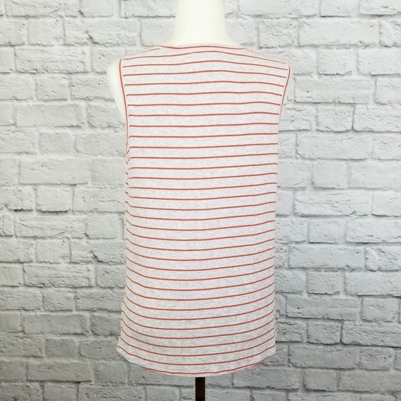 CAbi light heather gray orange striped knit sleeveless top women's size S - Picture 5 of 9